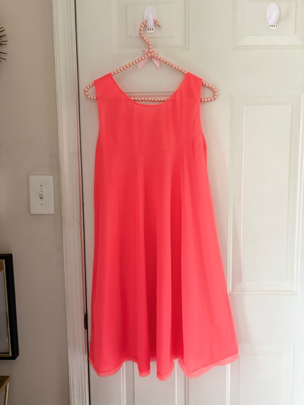 VTG 60’s Neon Orange Nylon Babydoll Nightgown Size M - Picture 8 of 10